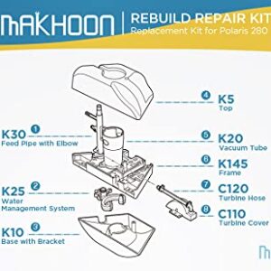 MAKHOON Rebuild Repair Kit Replacement for Automatic Pool Cleaner Polaris Zodiac 280 (Not Compatible with Polaris 360 380)