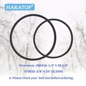 Replacement Belt Set 579932MA & 585416 Fits Craftsman 585416MA 585416 579932 420673 Snow Blower