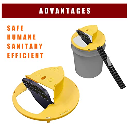 Mouse Trap Bucket Lid - Flip Bucket Lid Mouse Trap, Humane Mouse/Mice/Rat Trap for Indoor/Outdoor/Garage/Patio
