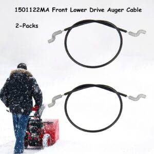 Hirldeea 1501122MA Front Lower Drive Auger Cable for Murray Craftsman Snapper Simplicity Snow Thrower Snowblower 313449MA, MT1501122MA (2-Packs)