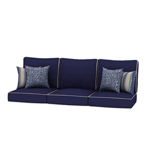 creative living patio 24x24 replacement cushions with decorative pillows, 10 piece set, navy