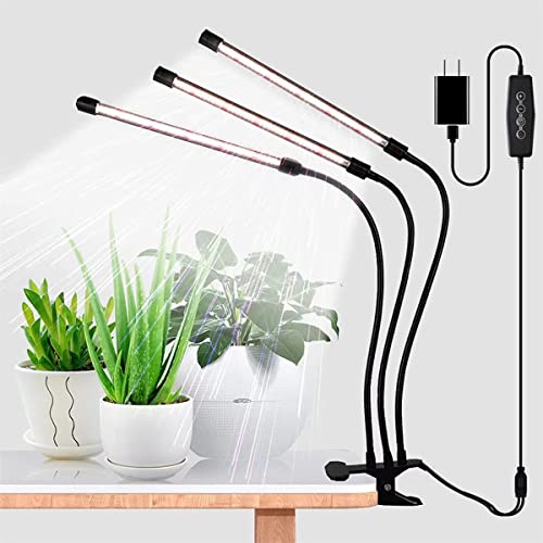 Juhefa Grow Light for Indoor Plants Growing, 126LED 6000K Full Spectrum Gooseneck Dimmable Plant Lamp for Seedlings Succulents Bonsai Plants, Timing 4/8/12H