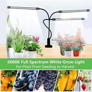 Juhefa Grow Light for Indoor Plants Growing, 126LED 6000K Full Spectrum Gooseneck Dimmable Plant Lamp for Seedlings Succulents Bonsai Plants, Timing 4/8/12H