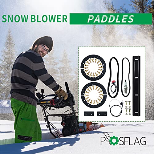 POSFLAG 753-0613 Snowblower Auger Kit with 731-1033 Sheave Plate 954-0101A Drive Belt 954-04032B Drive Belt 946-0910A Clutch Cable Replaces 721-0287, 731-0780, 931-0782A for MTD Snowblower Parts