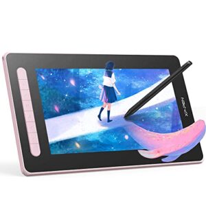 xppen drawing tablet with screen, 12 inch graphics tablets artist 12 2nd, digital drawing pad with x3 stylus,127% srgb full laminated drawing monitor display for art design & video editing (pink)