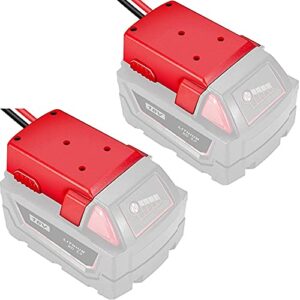 2 packs upgrade for milwaukee battery adapter power source mount for milwaukee m18 18v battery adaptor dock with wires battery converter connector diy power wheel adapter for truck robotics toys