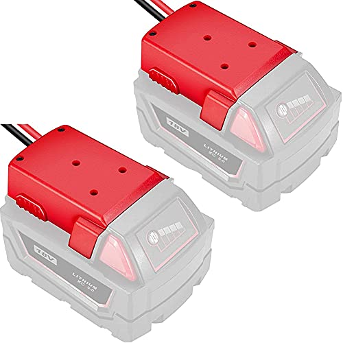 2 Packs Upgrade for Milwaukee Battery Adapter Power Source Mount for Milwaukee M18 18V Battery Adaptor Dock with Wires Battery Converter Connector DIY Power Wheel Adapter for Truck Robotics Toys