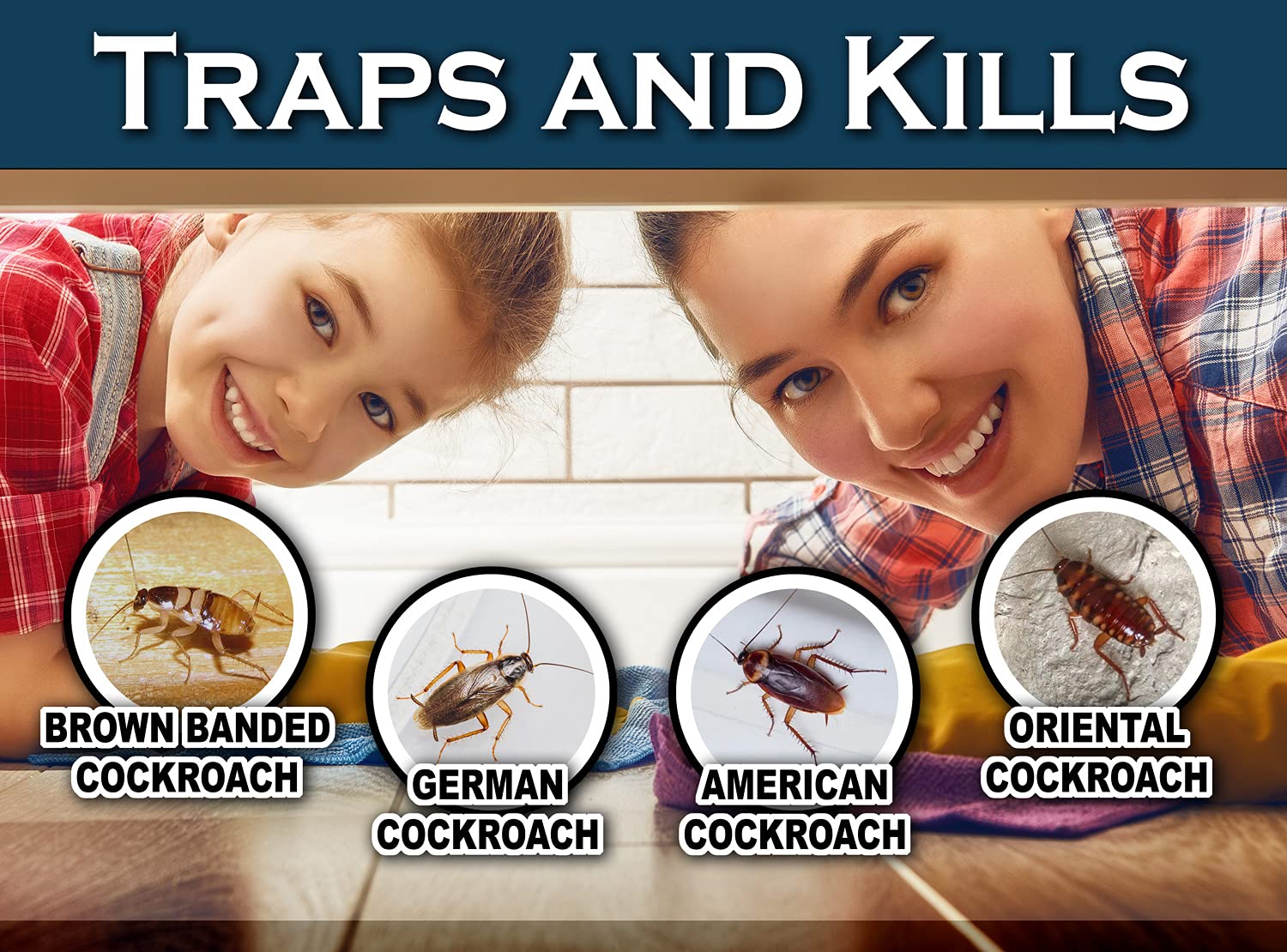 MaxGuard Roach + Spider Traps (12 Box Traps) | Non-Toxic Extra Sticky Box Traps | Trap and Kill German Cockroach, American, and Oriental Roaches Plus Crawling Bugs & Insects House |