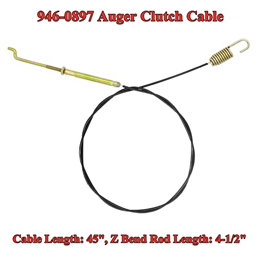 Wanotine 946-0897 Auger Clutch Cable for MTD 746-0897 746-0897A 946-0897A 2-Stage Snowblowers, Fits MTD Craftsman Ryobi Troy-Bilt Yard Machines Bolens Yard Man Snow Throwers