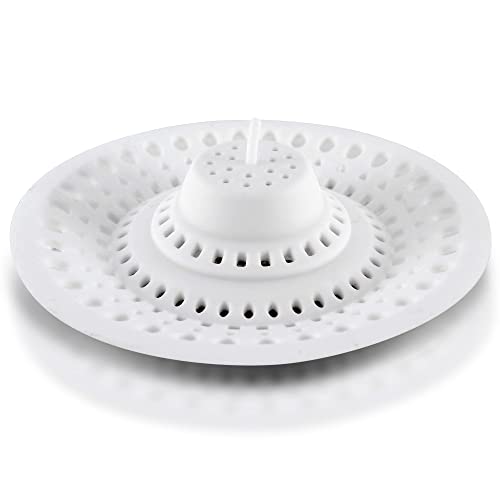 Meadow Lane Goods Hair Collector for Shower Drain - Self-Sealing, White, Multi-Size Fit Hair Catcher (1 Pack)