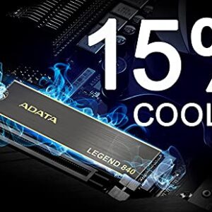 ADATA Legend 840 1TB PCIe Gen4 x4 NVMe 1.4 M.2 Internal Gaming SSD Up to 5,000 MB/s (ALEG-840-1TCS)