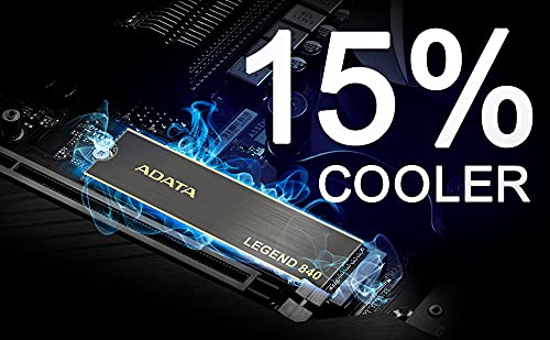 ADATA Legend 840 1TB PCIe Gen4 x4 NVMe 1.4 M.2 Internal Gaming SSD Up to 5,000 MB/s (ALEG-840-1TCS)