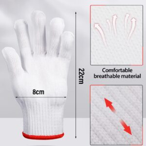 Hicarer 24 Pairs Cotton Hand Working Gloves White Cotton Liners Gloves for Safety Work Gloves Thicker Men Women Cotton BBQ Gloves(Red Edge)