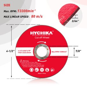 HYCHIKA 18V Power Angle Grinder,Cordless Grinder with 4.0Ah Battery and Fast Charger,8500RPM,5Pcs 4-1/2" Disc,3-Position Auxiliary Handle for Cutting and Grinding