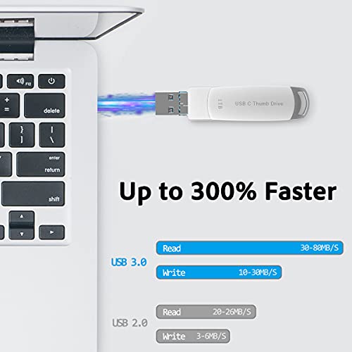 USB C Thumb Drive Storage Stick 1000GB Memory Stick for Phone, 1TB Type-c USB 3.1 Drive Compatible MacBook iPad pro iPad mini6 and MacBook Pro Air Computer (Silver)