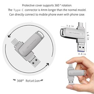 USB C Thumb Drive Storage Stick 1000GB Memory Stick for Phone, 1TB Type-c USB 3.1 Drive Compatible MacBook iPad pro iPad mini6 and MacBook Pro Air Computer (Silver)