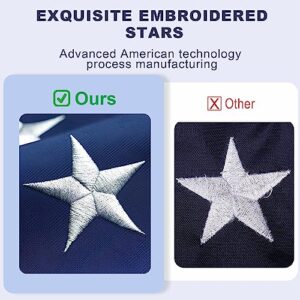 American Flag 3x5 FT Outdoor Heavy Duty Made in USA, American Flags for Outside 3x5 Durable, US Flag with Embroidered Stars and Anti-rust Brass Grommets, Premium U.S.A Flag