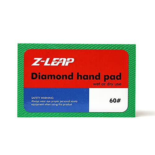 Z-LEAP Electroplated Diamond Hand Polishing Pads for Glass Granite Marble Concrete Sanding Blocks for 60 Grit