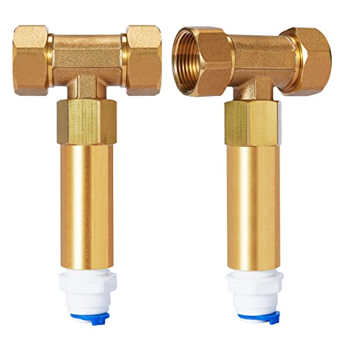 HQUA WS-DV01 Hot Water Drain Valve, Temperature Management Valve for HQUA OWS-12/124/12T, HQUA-TWS-12 Water Purifier, 110℉ Open, 3/4" FNPT Inlet, 3/4" FNPT Outlet