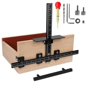 lonfu cabinet hardware jig for handles, adjustable template with convenient and precise installation for door and drawer knobs,pulls,tool accessories jig of aluminum alloy