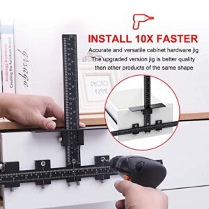 Lonfu Cabinet Hardware Jig for Handles, Adjustable Template with Convenient and Precise Installation for Door and Drawer Knobs,Pulls,Tool Accessories Jig of Aluminum Alloy