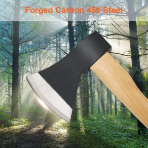 Camping Axe, 15inch Outdoor Hatchet Chopping Axe for Wood Splitting and Kindling, Camping Outdoor Hatchet Gardening Hand Tools with Sheath(Black)