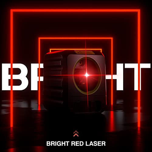 Huepar Laser Level, Self-Leveling Laser Level with Red Beam Cross Line Laser-Vertical and Horizontal Line, 66ft Alignment Laser Tool for Picture Hanging and DIY Application, Battery Included-B011R