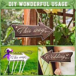 Wedding Directional Road Sign Wedding Directional Arrow Yard Sign with Exquisite Double-sided Printing Wedding Directional Signs,Waterproof Large Wedding Sign with Stakes,Wedding Supplies-5PCS