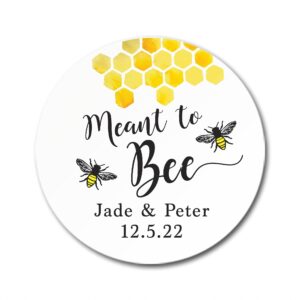 meant to bee sticker, honey favor stickers, meant to bee labels, custom wedding stickers, honey bee party
