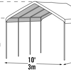 Cover-It® Heavy Duty, All-Season, Large Carport with Removeable Enclosure Kit for Cars, Boats, Lawn/Garden Equipment, Backyard Shade for Events, Commercial Job Sites, Picnic Areas, Pool/Patio (10x20)