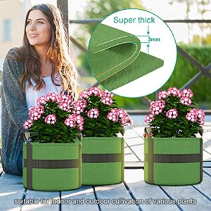 YLYYCC 3-Pack 5 Gallon Grow Bags Heavy Duty Thickened Nonwoven Plant Fabric Pots with Handles, Durable Portable Bags, Cylindrical