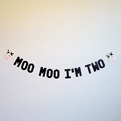 Moo Moo I'm Two Banner - 2nd Birthday Banner