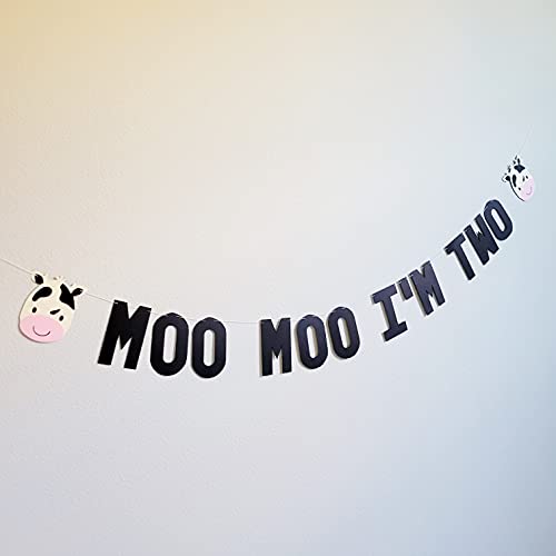 Moo Moo I'm Two Banner - 2nd Birthday Banner