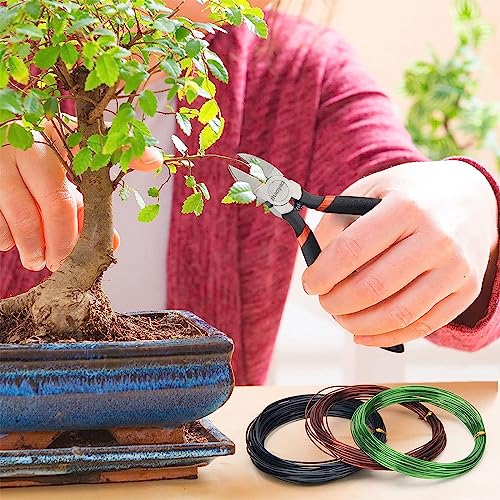 Zhaoyao Bonsai Training Wire Kit 164Ft Anodized Aluminum Tree Wire with Bonsai Tree Cutter Plant Training Wire Tools for Bonsai Trees Indoor Garden DIY Tools (Wire Size 1-mm, 1.5-mm, 2-mm)