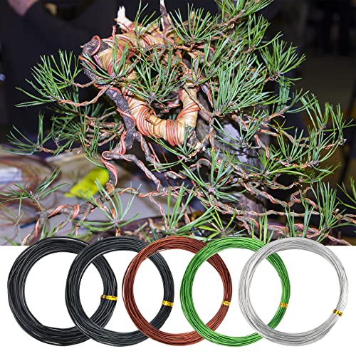 Zhaoyao Bonsai Training Wire Kit 164Ft Anodized Aluminum Tree Wire with Bonsai Tree Cutter Plant Training Wire Tools for Bonsai Trees Indoor Garden DIY Tools (Wire Size 1-mm, 1.5-mm, 2-mm)