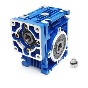 cnctopbaos nmrv30 worm gearbox speed reducer nmrv030 worm gear reducer speed ratio 20:1 rv30 square type for nema23 stepper motor servo motor output hole 14mm shaft nmrv-030