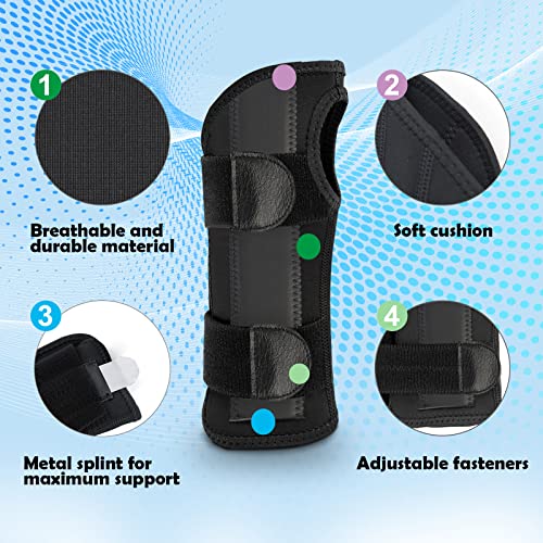 ZOUYUE Carpal Tunnel Wrist Brace, Adjustable for Men, Women, Night Sleep Splint Support for Pain Relief, Tendonitis, Sport Injuries - Right Hand M/L