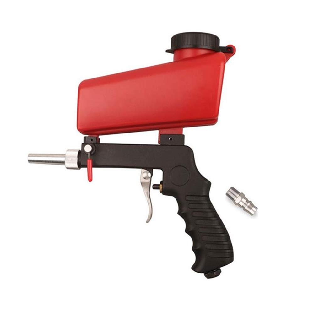 VeYocilk Sand Blaster Gun Kit: Gravity Feed Sandblasting Spray Tool for Air Compressor Red