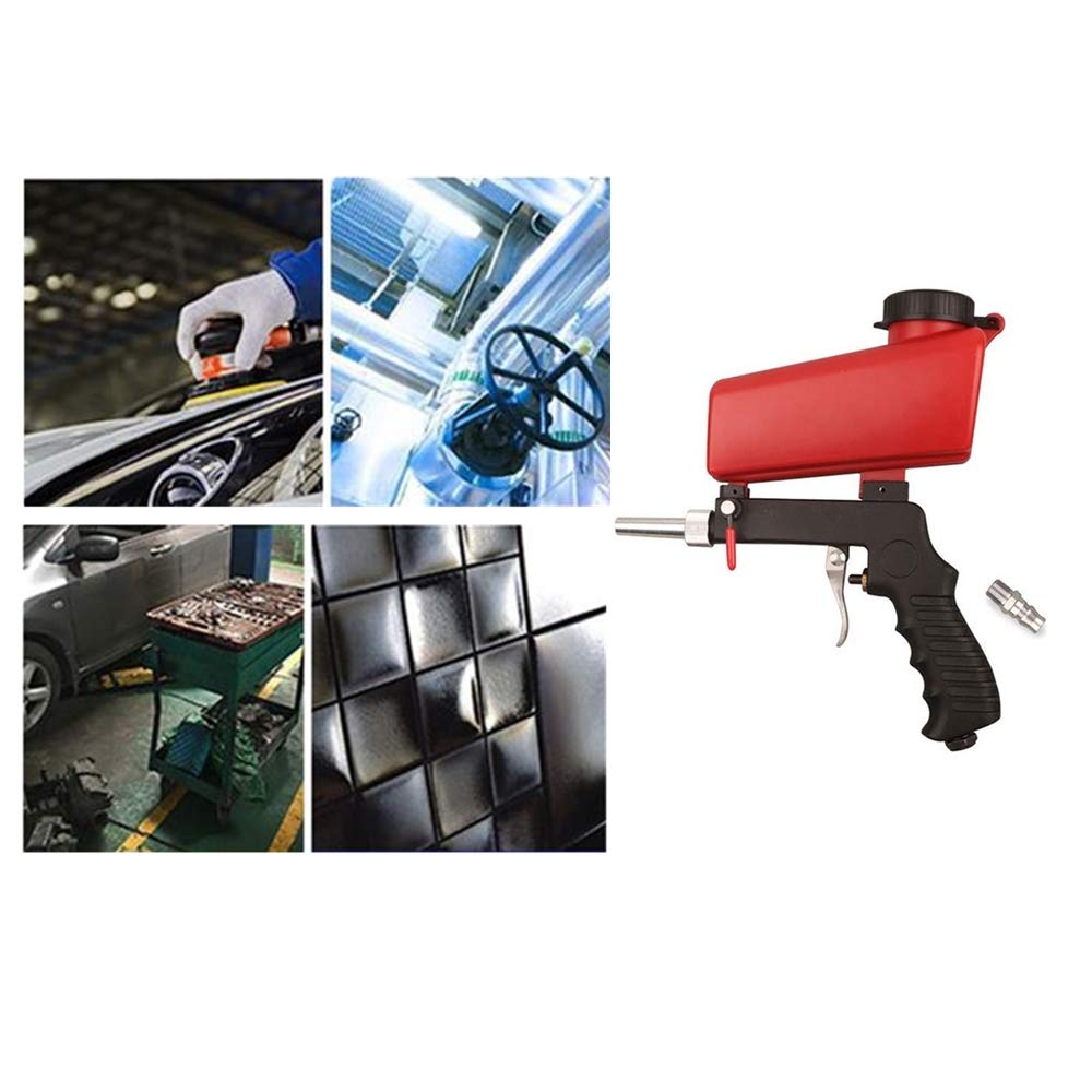 VeYocilk Sand Blaster Gun Kit: Gravity Feed Sandblasting Spray Tool for Air Compressor Red