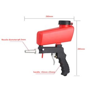 VeYocilk Sand Blaster Gun Kit: Gravity Feed Sandblasting Spray Tool for Air Compressor Red