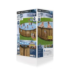 Bestway Power Steel Swim Vista 18' Round Above Ground Pool Set 56976E