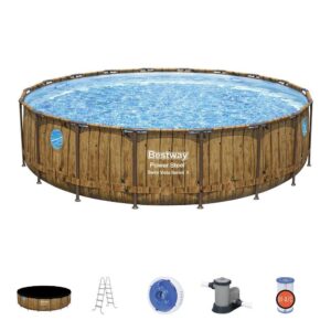 Bestway Power Steel Swim Vista 18' Round Above Ground Pool Set 56976E