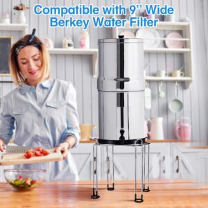 Dreyoo Water Filter Stand for Berkey, 8 Inches Tall 9 Inches Diameter Stainless Steel Pitchers Countertop with Rubber Non-Slip, Works for Most Gravity-Fed Dispenser Replacement