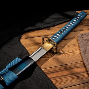 DISPATCH Handmade Samurai Sword, 40 inch 1060 High Carbon Steel, Damascus Steel, Forged Samurai Sword, Full Tang Dynasty, Clay Tempered
