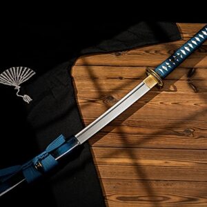 DISPATCH Handmade Samurai Sword, 40 inch 1060 High Carbon Steel, Damascus Steel, Forged Samurai Sword, Full Tang Dynasty, Clay Tempered