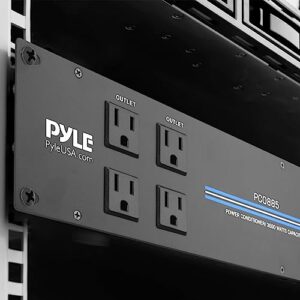 PylePro PDU Power Strip Surge Protector - 3600 Watt 15 Amp 20 Outlet Heavy Duty Electric Extension Cord - 2U Rack Mount Power Conditioner w/ AC Filter - PCO885