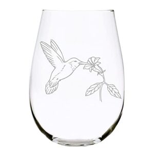hummingbird (h4) stemless wine glass, 17 oz.