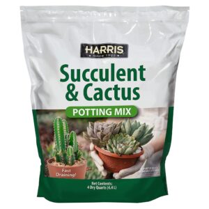 harris premium succulent and cactus potting soil mix, fast draining with added nutrients, 4 quarts