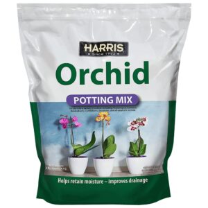 harris premium orchid potting mix, optimal soil mix for all types of orchids, 4qt, white