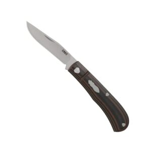 crkt venandi edc folding pocket knife: lightweight everyday carry knife, slip joint lock, g10 handle with ss inlay 7100,brown